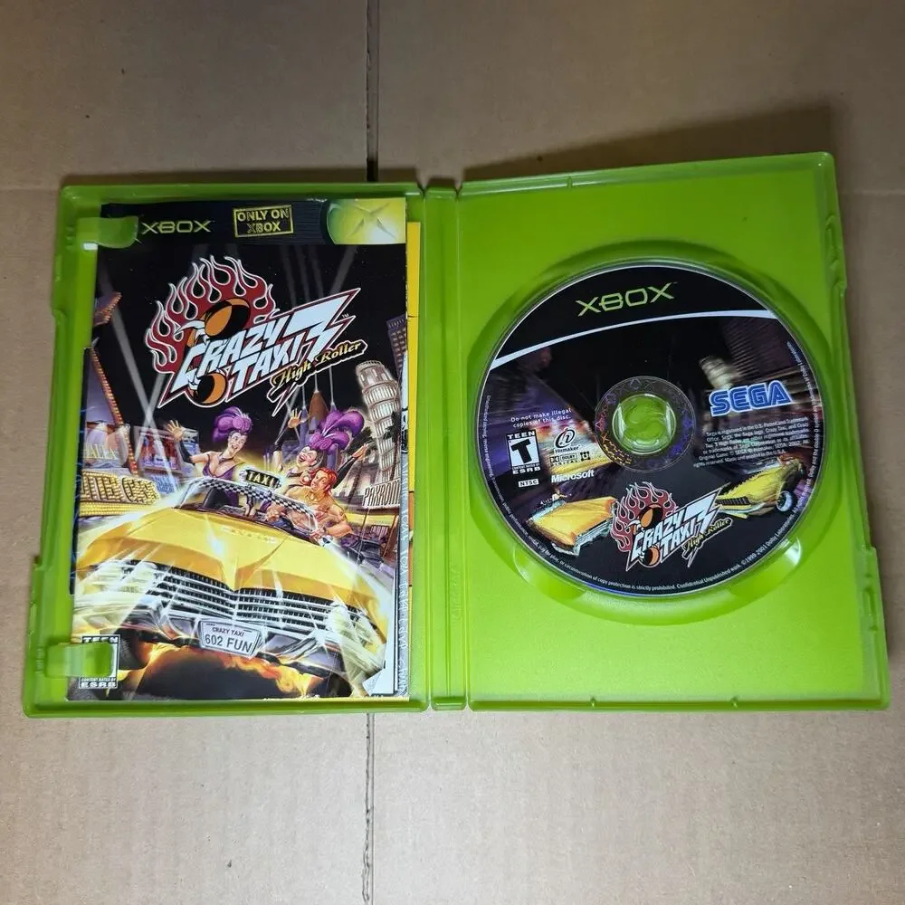 Crazy Taxi 3: High Roller (Microsoft Xbox, 2002) CIB Complete With Inserts